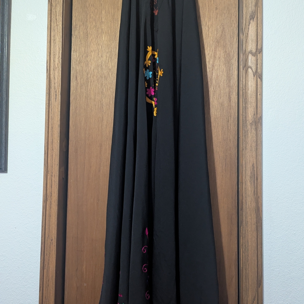 Embroidered Brown Halter Dress